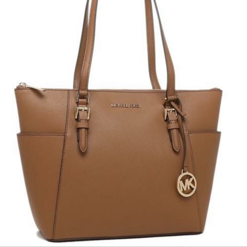 MICHAEL KORS Charlotte Large Leather Top-Zip Tote - Picture 16 of 16